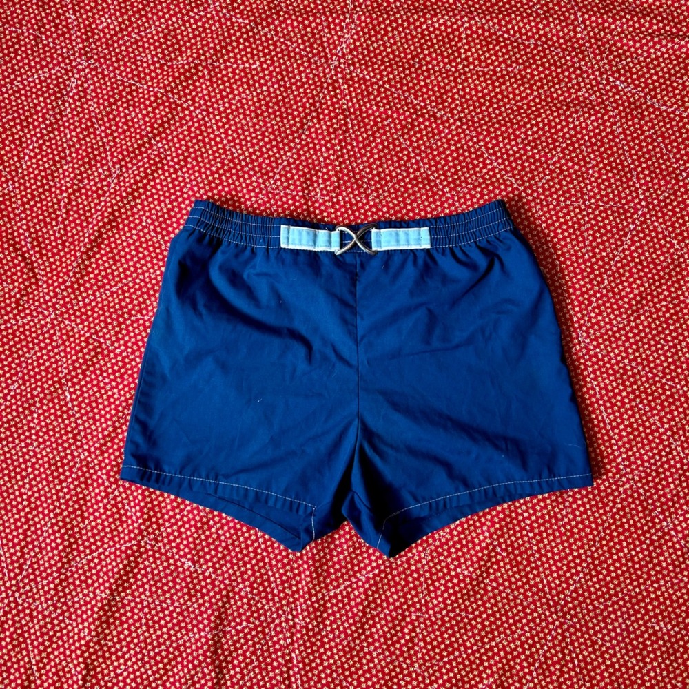 Vintage Jantzen Navy Blue Swim Trunks Shorts 1970s Twee Indie Size 34